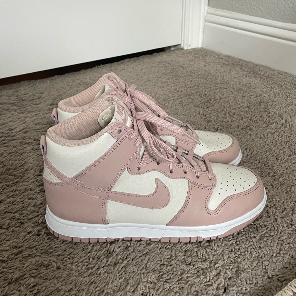 Light Pink Nike Dunk High Shoes